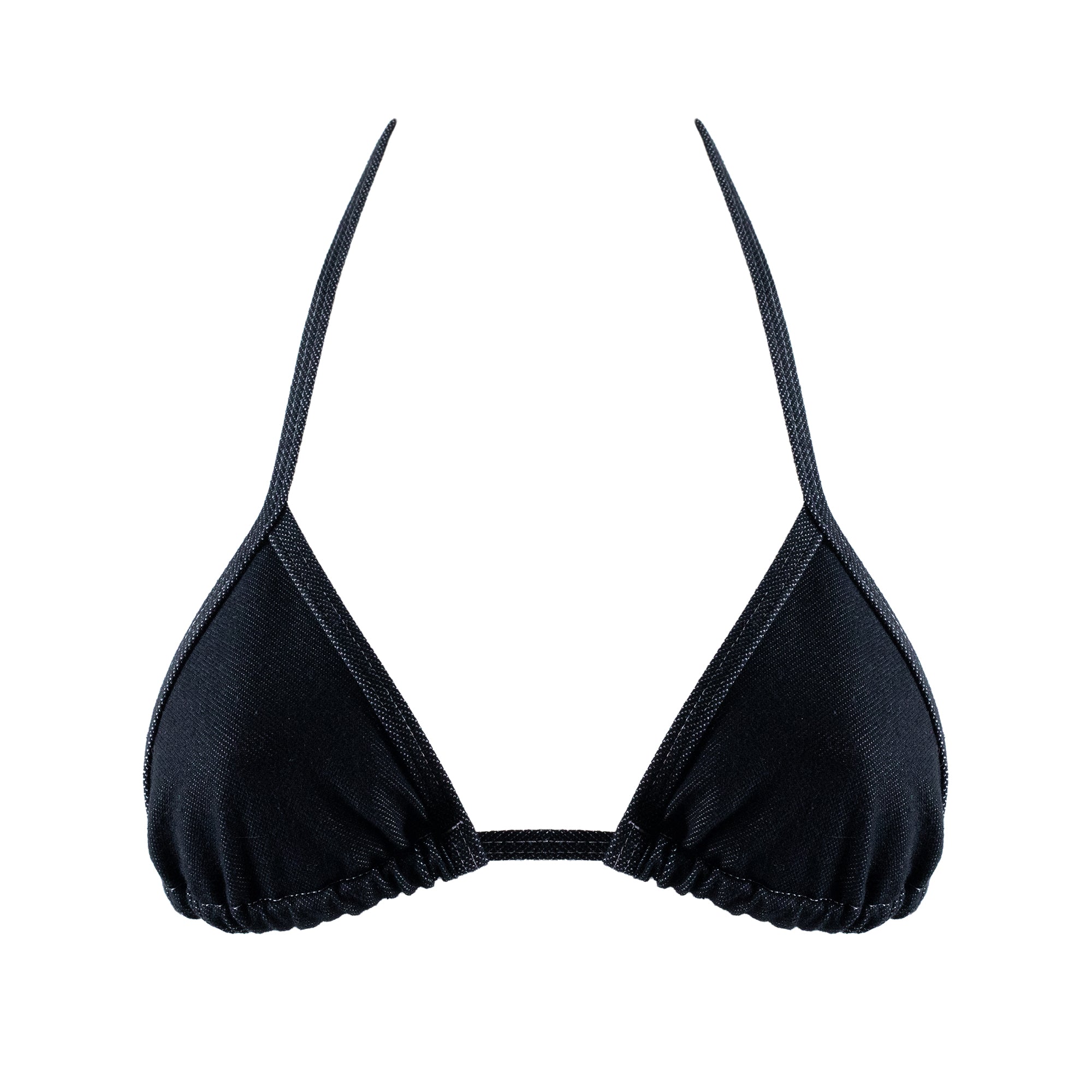 Bikini Top — Black Denim